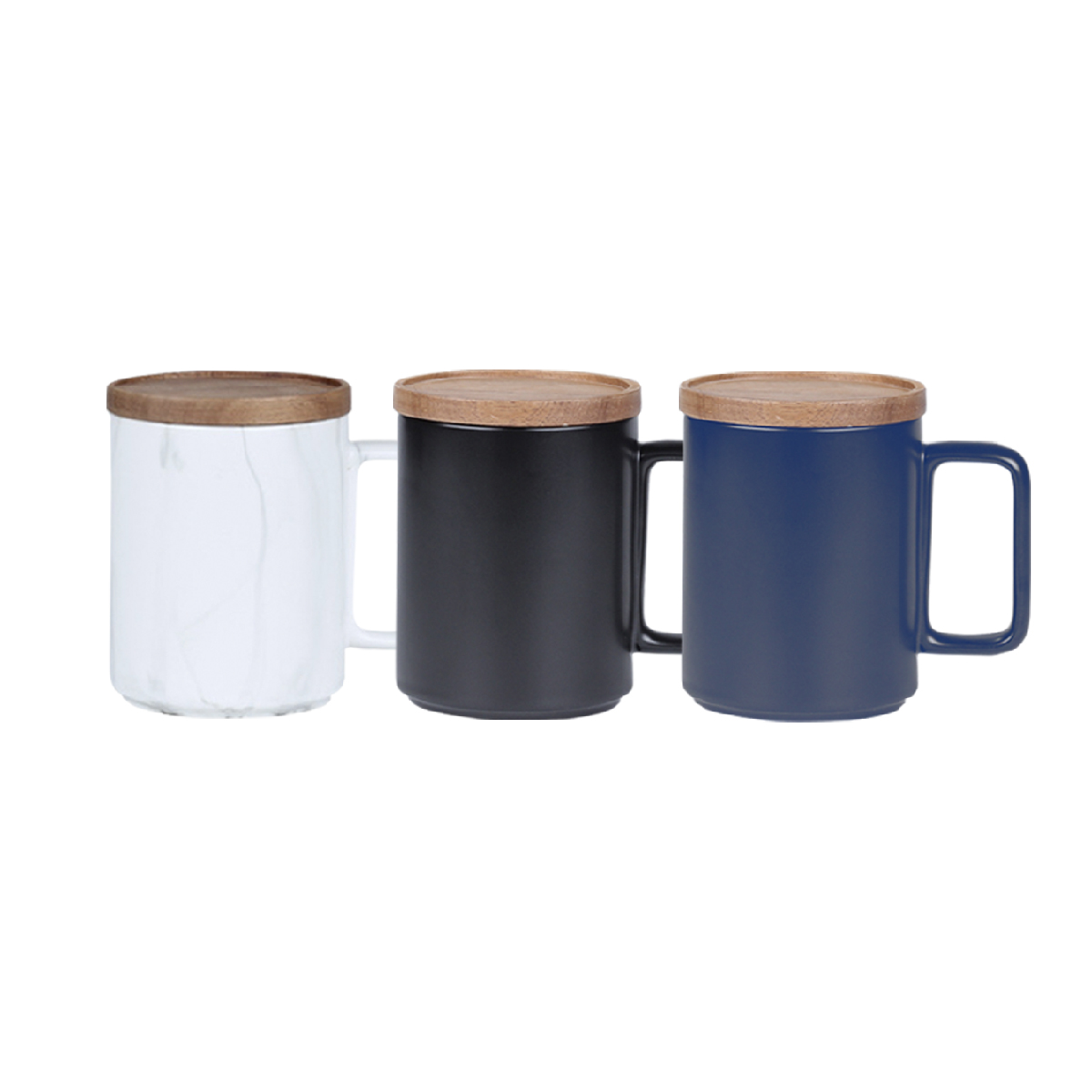 Ceramic Mug with Wooden Lid (450ml)
